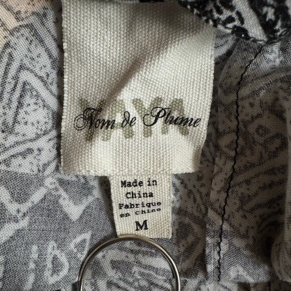 Nom De Plume Yaya Abstract Geometric Print Maxi Dress M Black White Cut Outs - Picture 12 of 13